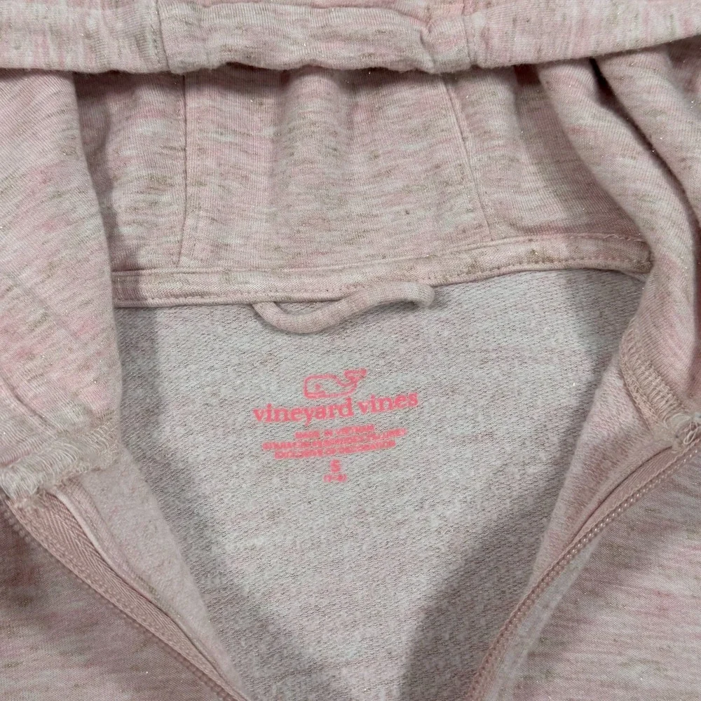 Vineyard Vines Girls Pink Full Zip-Up Hoodie Sweatshirt Youth Size Small 7-8